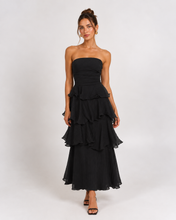 Load image into Gallery viewer, Gemma Strapless Layered Maxi Dress Black