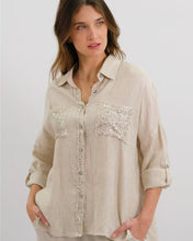 Load image into Gallery viewer, Lumina Sequin Linen Shirt Beige | Worthier