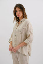 Load image into Gallery viewer, Lumina Sequin Linen Shirt Beige | Worthier