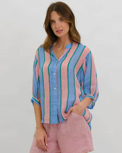 Load image into Gallery viewer, Limoncello Linen Shirt Blue Pink | Worthier