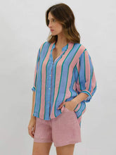 Load image into Gallery viewer, Limoncello Linen Shirt Blue Pink | Worthier