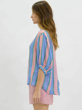 Load image into Gallery viewer, Limoncello Linen Shirt Blue Pink | Worthier