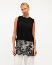 Load image into Gallery viewer, Joseph Lace Trim Top Black | White Closet