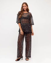 Load image into Gallery viewer, Zahni Sequins Tee Black