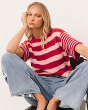 Load image into Gallery viewer, Vanessa Stripe Knit Tee Pink Red | Paper Heart