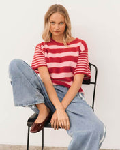 Load image into Gallery viewer, Vanessa Stripe Knit Tee Pink Red | Paper Heart