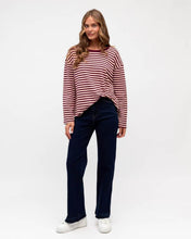 Load image into Gallery viewer, Easy Tuck Long Sleeve Tee Pink Burgundy Label Of Love