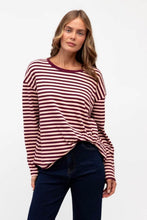 Load image into Gallery viewer, Easy Tuck Long Sleeve Tee Pink Burgundy Label Of Love