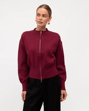Load image into Gallery viewer, Ava Knit Zip Up Jumper Wine