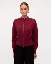 Load image into Gallery viewer, Ava Knit Zip Up Jumper Wine