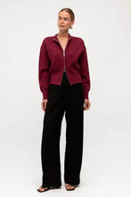 Load image into Gallery viewer, Ava Knit Zip Up Jumper Wine