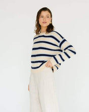 Load image into Gallery viewer, Tiva Knit Jumper Blue Cream Stripe | White Closet