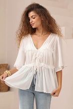 Load image into Gallery viewer, Fiorenza Front Tie Blouse White