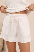 Load image into Gallery viewer, Derah White Contrast Stitch Shorts