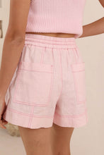 Load image into Gallery viewer, Derah Pink Contrast Stitch Shorts