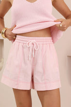 Load image into Gallery viewer, Derah Pink Contrast Stitch Shorts