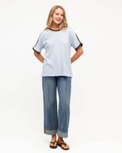 Load image into Gallery viewer, Effy Contrast Tee Blue Choc | Paper Heart