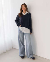 Load image into Gallery viewer, Layered Knit Jumper Navy | Label Of Love