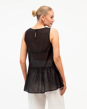 Load image into Gallery viewer, Zelina Sheer Peplum Top | White Closet