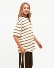Load image into Gallery viewer, Ralee Stripe Tee Choc Ivory | Paper Heart