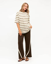Load image into Gallery viewer, Ralee Stripe Tee Choc Ivory | Paper Heart