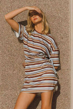 Load image into Gallery viewer, Olivia Stripe Mini Dress Paper Heart