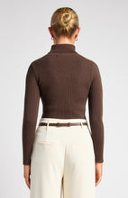 Load image into Gallery viewer, Nica Ribbed Knit Skivvy Sweater Espresso