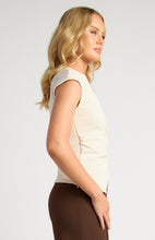 Load image into Gallery viewer, Aveline Jersey Top With Gold Buckle Beige
