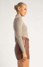 Load image into Gallery viewer, Nica Ribbed Knit Skivvy Sweater Mushroom