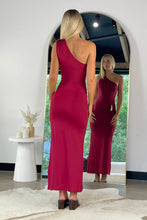 Load image into Gallery viewer, Grace One Shoulder Dress Burgundy