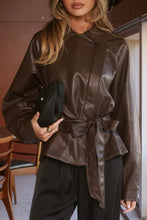 Load image into Gallery viewer, Marzia Tie Waist Jacket Brown