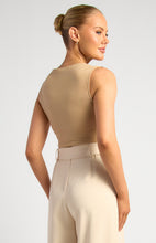 Load image into Gallery viewer, Helene Buckle Detail Jersey Top Latte