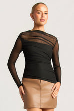 Load image into Gallery viewer, Raphaella Mesh Top Black