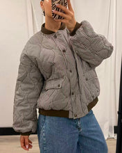 Load image into Gallery viewer, Jordyn Gingham Bomber Jacket Brown