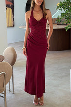 Load image into Gallery viewer, Lina Halter Maxi Dress Wine