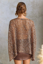 Load image into Gallery viewer, Pippa Top Mocha Sequins