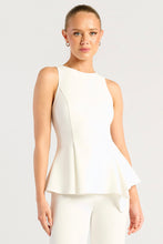Load image into Gallery viewer, Torrin Peplum Top White