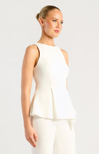 Load image into Gallery viewer, Torrin Peplum Top White
