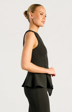 Load image into Gallery viewer, Torrin Peplum Top Black