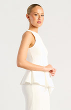 Load image into Gallery viewer, Torrin Peplum Top White