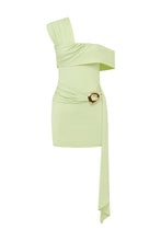 Load image into Gallery viewer, Kassi One Shoulder Mini Dress Key Lime