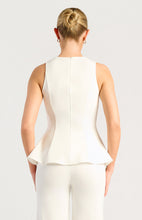 Load image into Gallery viewer, Torrin Peplum Top White