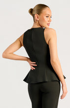 Load image into Gallery viewer, Torrin Peplum Top Black
