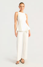 Load image into Gallery viewer, Torrin Peplum Top White