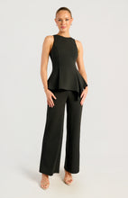 Load image into Gallery viewer, Torrin Peplum Top Black