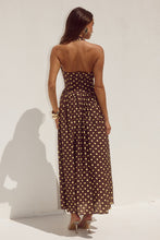 Load image into Gallery viewer, Sammi Halter Midi Dress Choc Lemon Polka