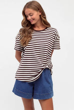 Load image into Gallery viewer, Easy Tuck Tee Ivory Choc Label Of Love