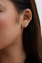 Load image into Gallery viewer, Clover Embellished 18K Gold Plated Earrings