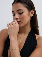 Load image into Gallery viewer, Clover Embellished 18K Gold Plated Earrings