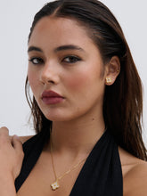 Load image into Gallery viewer, Clover Embellished 18K Gold Plated Earrings